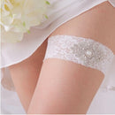 Ivory Lace Wedding Garter w/ Rhinestones & Beadings Bridal Prom Garter Belt