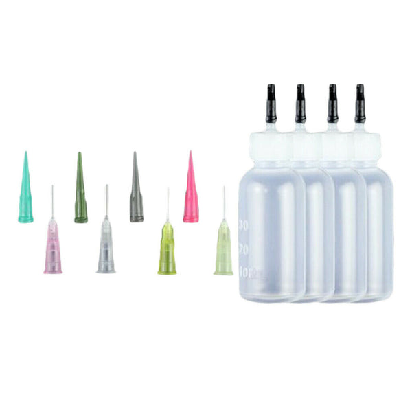 Ink Squeeze Syringe Bottles Dispenser 8pcs Paint Lubricant Needle Tips