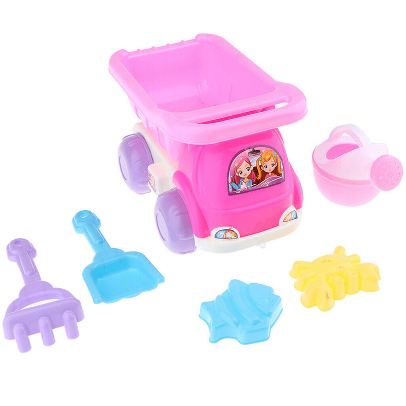5 Pieces Beach Sand Toys Set, Vehicle, Shovel, Water Can, Grab Shovel, Sand