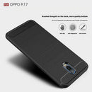 Soft TPU Bumper Case for OPPO R17 Brushed Carbon Fiber Back Cover Dark Blue