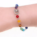 Women Bohemia Colorful Beads Bracelet Energy Yoga Lotus Pendant AnkletJC3C