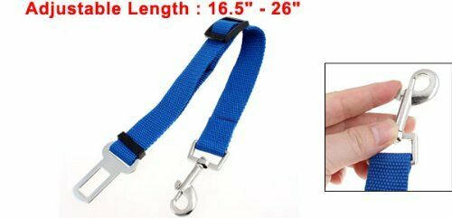 Nylon Adjustable Lobster Clasp Car Seat Dog Puppy Pet Safty Belt Blue C3R9