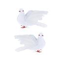 2Pcs Artificial Foam Feather White Doves Birds Arts Craft Home Wedding