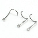 10 Pcs Stainless Clear Crystal Twist Nose Ring Stud Bar Piercing Good Quality