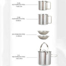 Camping Tableware Hiking Hanging Pot Kettle Tea Compact Campfire Cups Plates