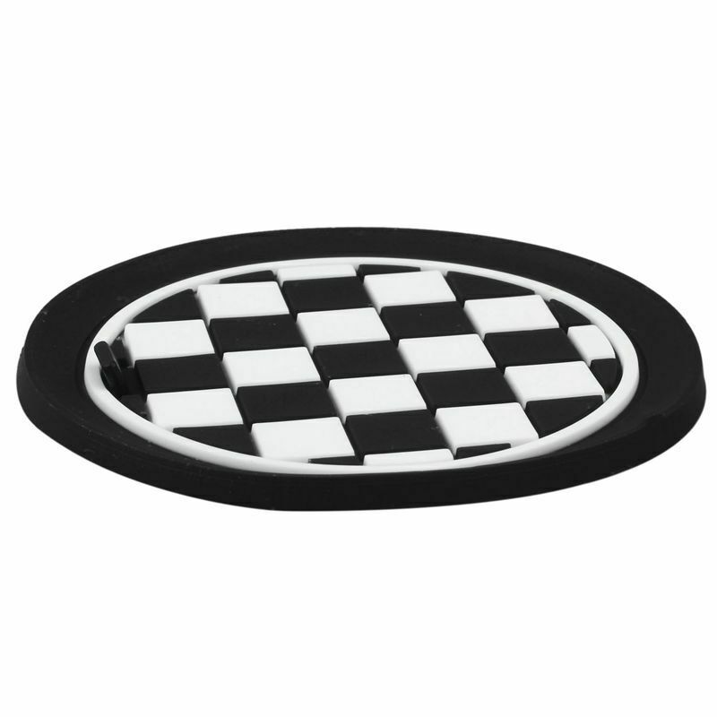 Mini Auto Car Water Cup Bottle Holder Anti-slip Pad Mat 65mm Black and Whit G5H1