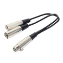 3P XLR Female Jack to Dual 2 Male Plug Y Splitter Adapter Cord Cable 1Ft