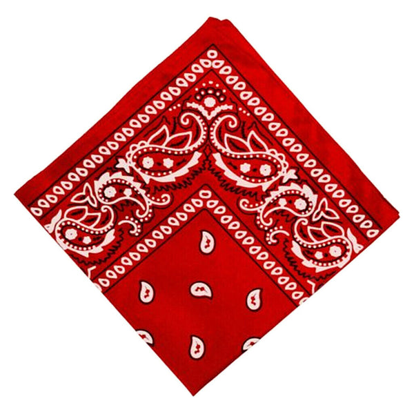 Women Men Novelty Cotton Paisley Cowboy Bandana Scarf Head Wrap Headband Red