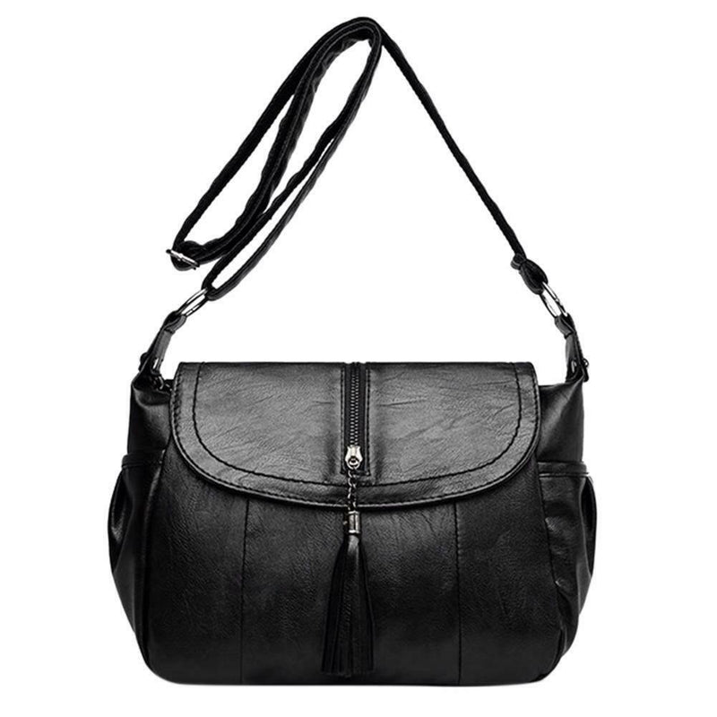 Tassel Women Casual Messenger Handbags Big Capacity Shoulder PU Leather Bag