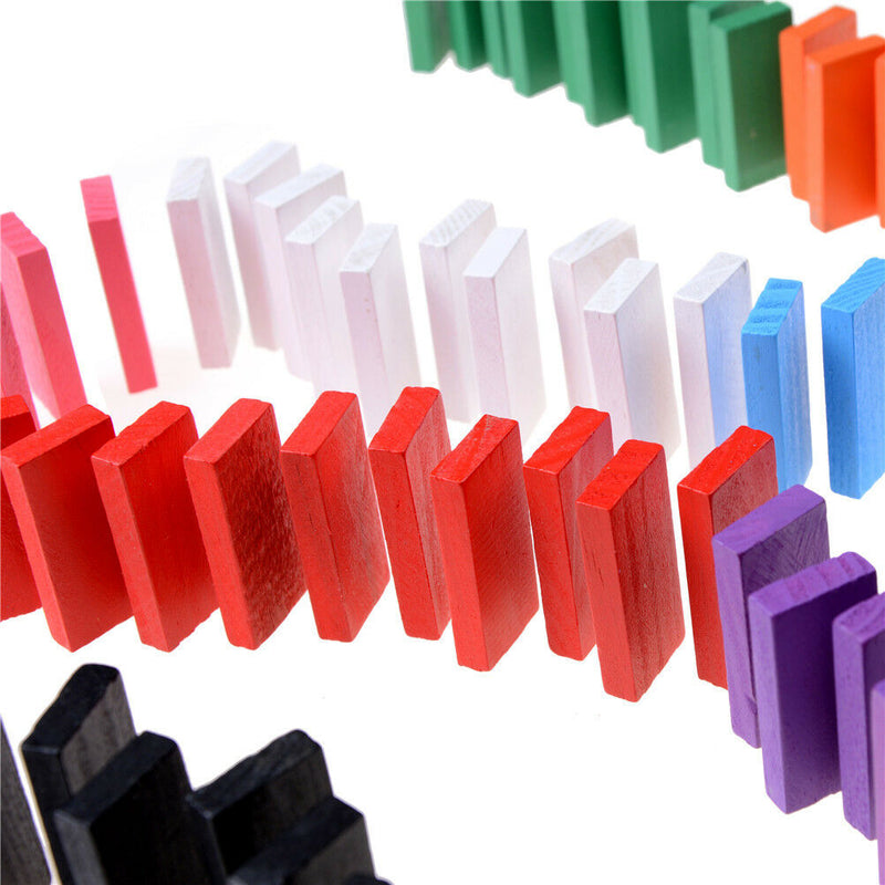 100Pcs Domino Building Authentic Standard Wooden Toys Education FT