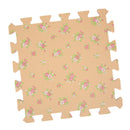 9 Pieces Interlocking Foam Mat Floor Tiles Kids Play Mats Peach Flower
