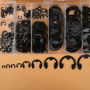 300Pcs/Box Metal E-Clips Shaft Retaining Rings Black E-Type Clip Washers Ri N4A1