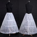 3Hoop ALinehite Long Dressedding Gown Crinoline Petticoat Underskirt Slips: K5B6