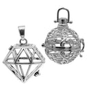 2Set Brass Siilver Beads Cage Pendant Beads DIY Women Girls Fashion Jewelry