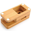 Cell Phone Charger Dock with Watch Bamboo Holder Desk Charging Stand Q7I6