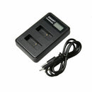 1X(Ahdbt-501 For Go-Pro Hero5 Battery Usb Lcd Display Dual Port Charger For