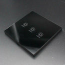 Durable Touch Black Glass Touch Remote Control On Off Switch 3 Gang
