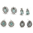 4Pairs Water Drop Crystal Zirconia Stud Earrings Women Boho Jewelry Earring JR