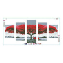 Red Tree 5D DIY Full Drill Diamond Painting 5-picture Combination Craft Kit