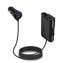4-Port USB Passenger Car Travel Quick Charger Front/Back Seat Adapter for Phone