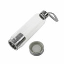 Glass Sport Water Bottle with Tea Filter Infuser Protective Bag 550ml Black T8C2