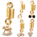 5 Pcs Metal Hair Braid Dreadlock Beads Cuffs Clips Braid Spiral Jewelry Decor Bj
