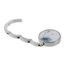 Ink Painting Style Lotus Folable Round Handbag Hook Table Hanger