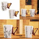 Creative novelty harp handle ceramic cup free spectrum coffee milk tea cup  C1R1