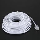 40Ft 12M RJ11 6P2C Telephone Phone Modem Cord Cable White 2pcs O5R6