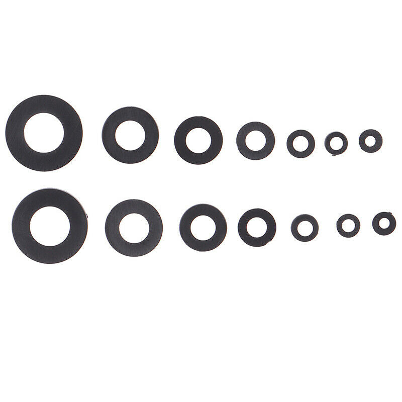 350Pcs M2/M2.5/M3/M4/M5/M6/M8 Black Nylon Flat Washer Assortment Kit SetB Cy