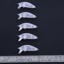 10pcs Unpainted Hard Bait Blank Crankbait Transparent Fishing Lure Bodies  PPE