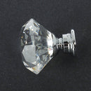 10Pcs Crystal Glass Cabinet Knob Diamond Shape 30mm Drawer Cupboard Handle Nw
