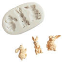 Rabbit silicone fondant mold bunny chocolate gumpaste mold cake decorating't ES