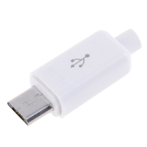 10pcs Micro USB 5PIN USB Tail Charging Socket 4 in 1 White Bla- OZ