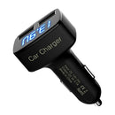 4 In 1 3.1A Dual USB Car Charger Adapter Voltmeter Mobile Blue Celsius