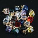 20pcs Fashion Cube Crystal Necklace Pendants Charms for Jewelry Making Craft