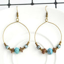 Bohemian Hoop Earrings Beads Drop Dangle Earrings Women Ear Stud Jewelry Gift JR
