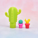7pc Silicone Cactus Wine Glass Charms /Drink Markers & Bottle Stopper Set Pa Nw