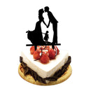 Novelty Bride & Groom Silhouette with Kid Acrylic Wedding Cake Topper