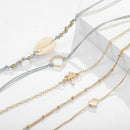 5pcs/set Heart Tree Shell Hand Chain Women Adjustable Bracelet Jewelry Gift