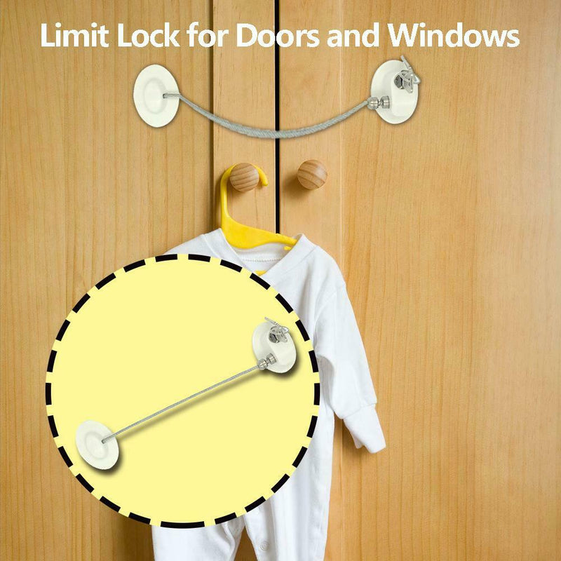 Aluminum Alloy Door Window Lock Child Safety Door Security Lock (White)