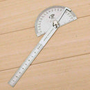 1*Student Steel Stainless Round Head Rotary Protractor Angle Rule Measuri N Z0I2
