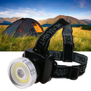Waterproof Super Bright COB LED Headlamp 2 Mode Head Light Lamp Flashlight
