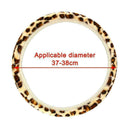 Universal Leopard Print Soft Plush Elastic Car Steering Wheel Cover New G9F C4L2