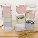 Revolving Spice Rack Seasoning Jars Pots Storage Holder Condiment Cruet Set