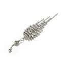 Rhinestone Tassel Navel Dangle Button Belly Ring Bar Body Piercing Jewelry Cy