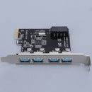5 Gbps PCI Express to USB 3.0 Adapter Card Hub Splitter External Expansion, 4