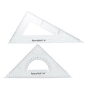 2x Plastic 30/60/45/90 Degree Geometry Triangle Ruler For  Drawing Math