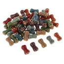 50x Ceramic Bone Shape Beads Spacer Loose Beads for Hair Band Headband DIY