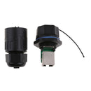 IP67 RJ45 Waterproof Connector Sockets RJ45 Female Ethernet Jacks Black